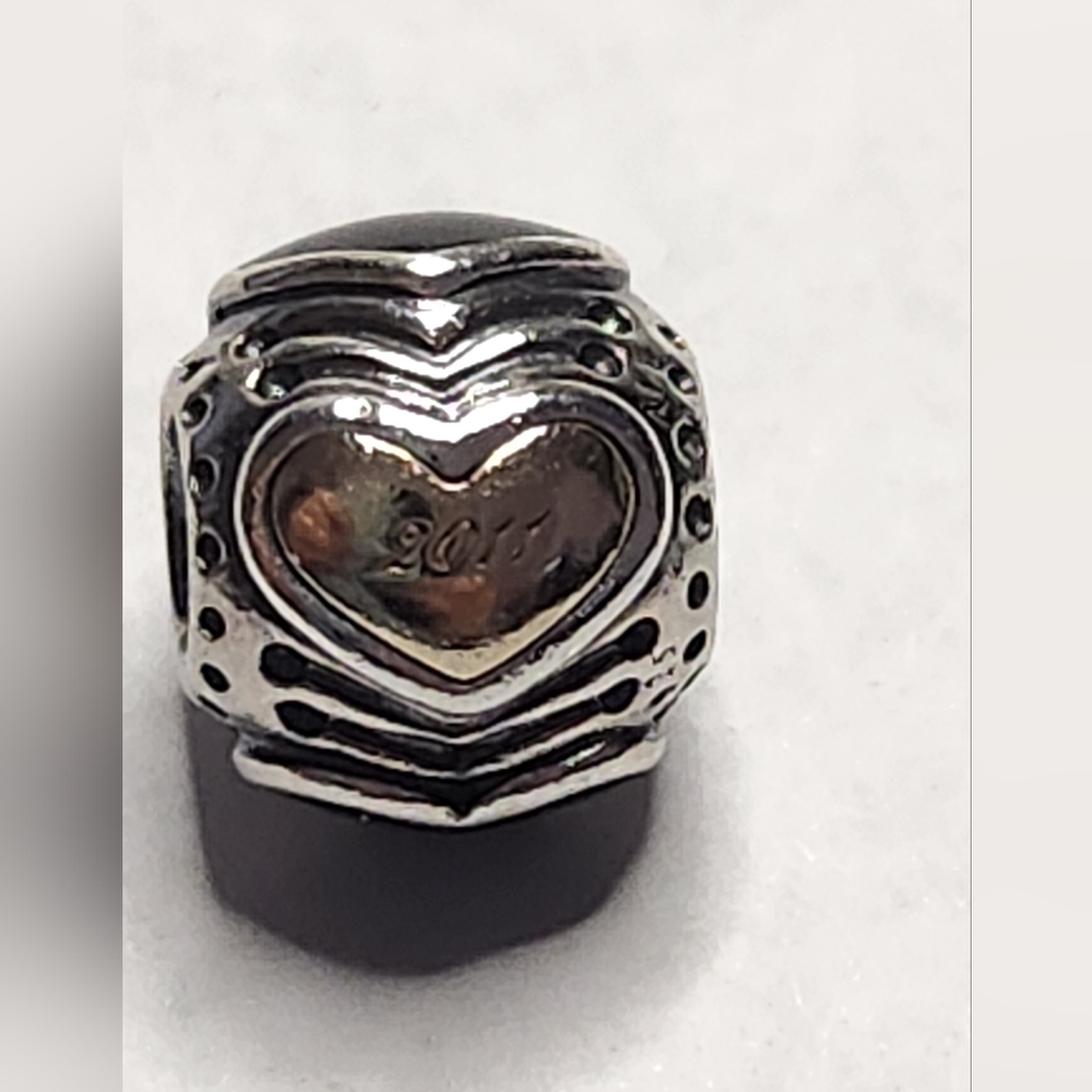 Pandora Sterling Silver And 14k Gold Limited Edition Midnight Heart Charm 2011